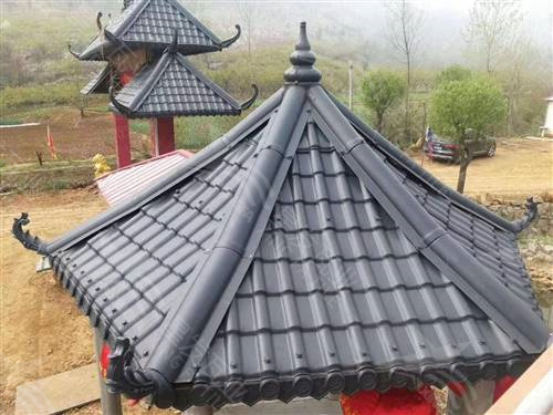 彩色仿古一體瓦墻頭瓦 古建圍墻瓦中式門頭琉璃瓦 常德asa合成樹脂瓦廠家生產銷售